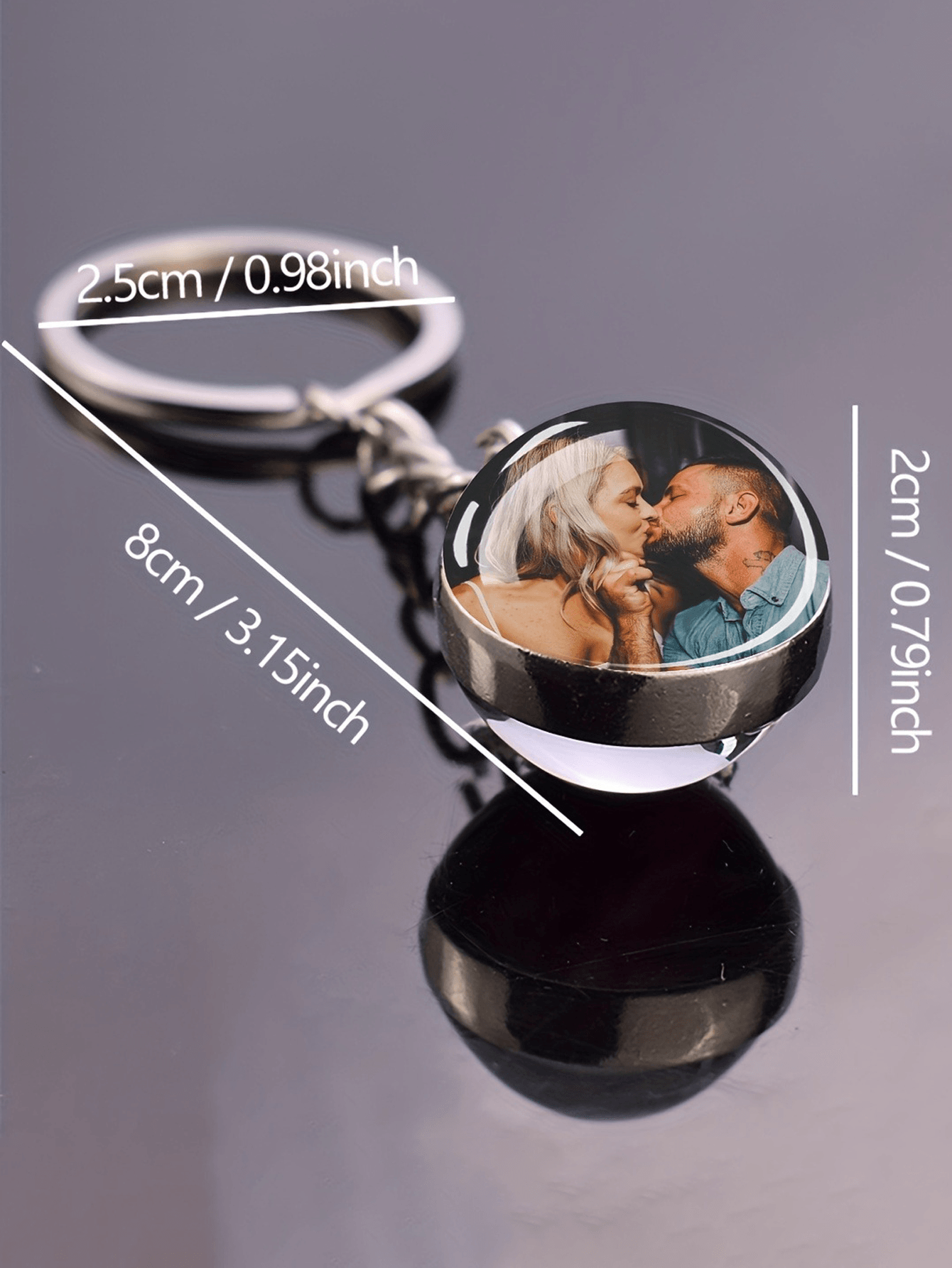 Custom Photo Glass Dome Keychain